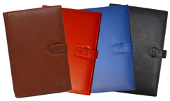 British Tan, Red, Blue and Black Leather Spiral Note Pads